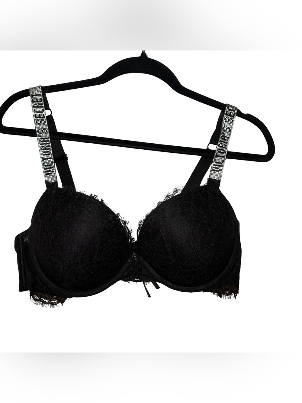 Victoria's Secret Very Sexy Lace‎ Shine Push Up Bra Black 38C